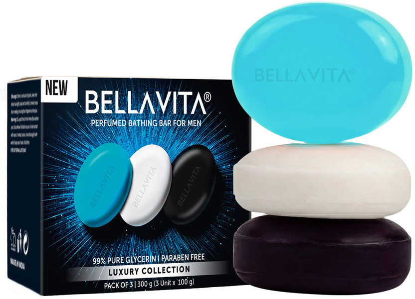 BELLAVITA Perfumed Bathing Soap Bar For Men|3X100gm|Helps in Rela...more
