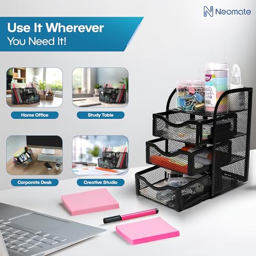 Neomate 3-Drawer Metal Mesh Mini