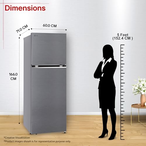 LG 322 L, 2 Star, Convertible, Smart Inverter, Frost Free Double Door Refrigerator (GLT3226SNDS, Dazzle Steel, Express Freeze & Multi Air Flow) - Image 2