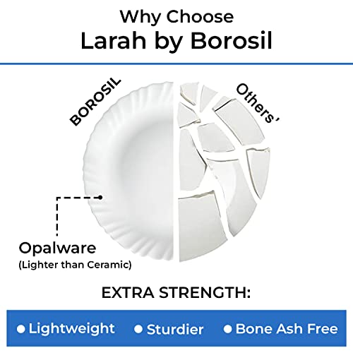 Larah by Borosil Plain White