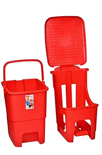 ARISTO splash plastic pedal dustbin 25 Ltr RED/RED (COMBO) - Image 4