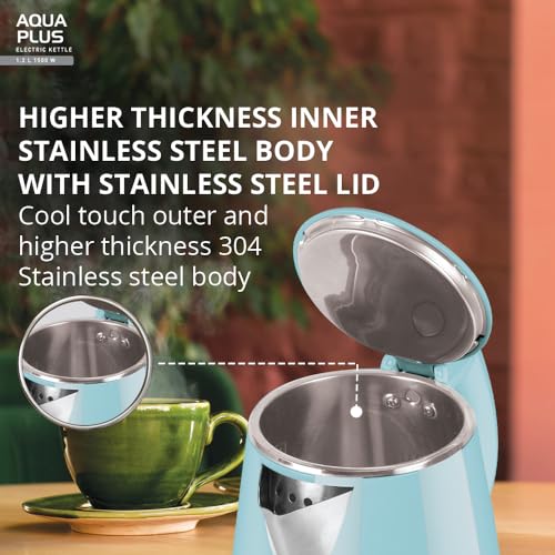 Havells Aqua Plus Electric Kettle 1.2 Litre, 1250 Watt | 304 Stainless Steel Inner Body | Cool Touch Body | Auto Shut-Off |Wider Mouth|2 Years Door Step Warranty by Havells (Blue) - Image 6