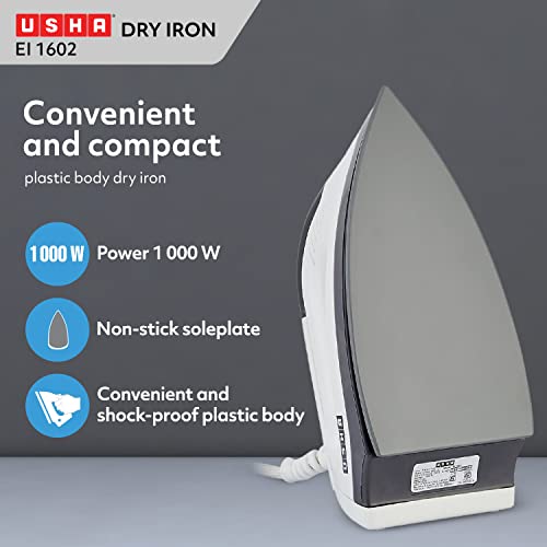 Usha EI 1602 1000-Watt Lightweight Dry Iron (multi-colour) - Image 5