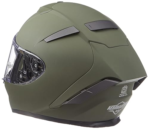 Steelbird Hi-Gn SA-2 AERONAUTICS MATT B.GREEN WITH PLAIN VISOR 580MM - Image 2