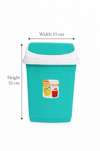 Aristo Plastic Small Swing Dustbin 9 Ltr (Green) - Image 7