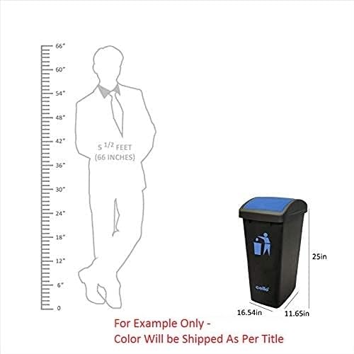 CELLO Plastic Swing-Lid Garbage Dustbin (48 Ltr, Green/Blue/Black) - Image 2