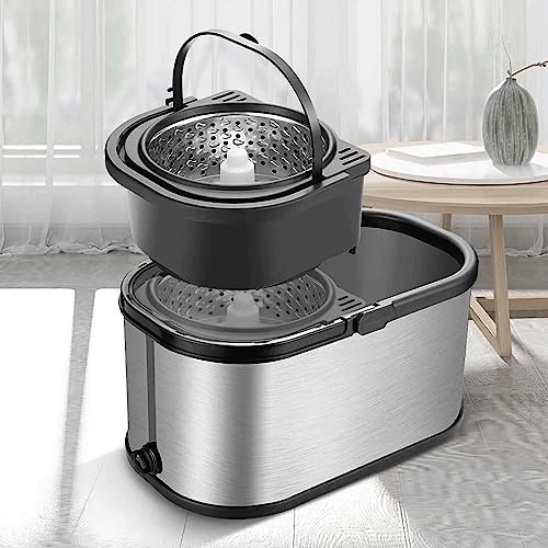 Rokoo 360 Degree Spin Stainless Steel Bucket Mop (Silver) - Image 3