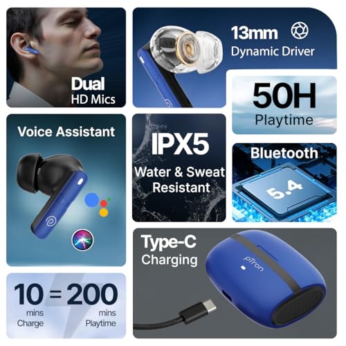 pTron Bassbuds Blaze in-Ear TWS