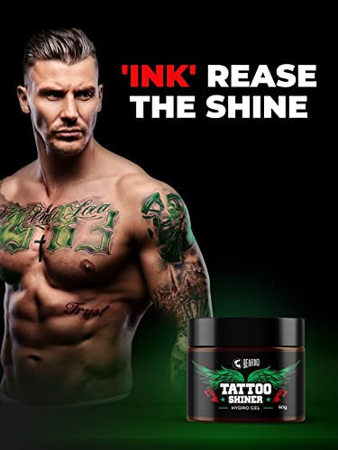Beardo Tattoo Shiner Gel, 50g | Hydro Gel Heals & Maintains Tattoo Ink | Tattoo Gel for Men with Almond Oil & Turmeric Extract | Brightens & Shines Tatoo for Men - Image 3