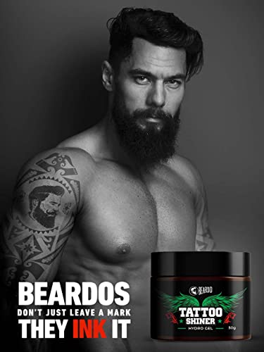 Beardo Tattoo Shiner Gel, 50g | Hydro Gel Heals & Maintains Tattoo Ink | Tattoo Gel for Men with Almond Oil & Turmeric Extract | Brightens & Shines Tatoo for Men - Image 5