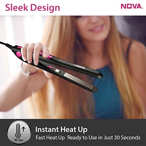 Nova NHS - 840 Selfie Hair Straightener for Women (Pink) - Image 3
