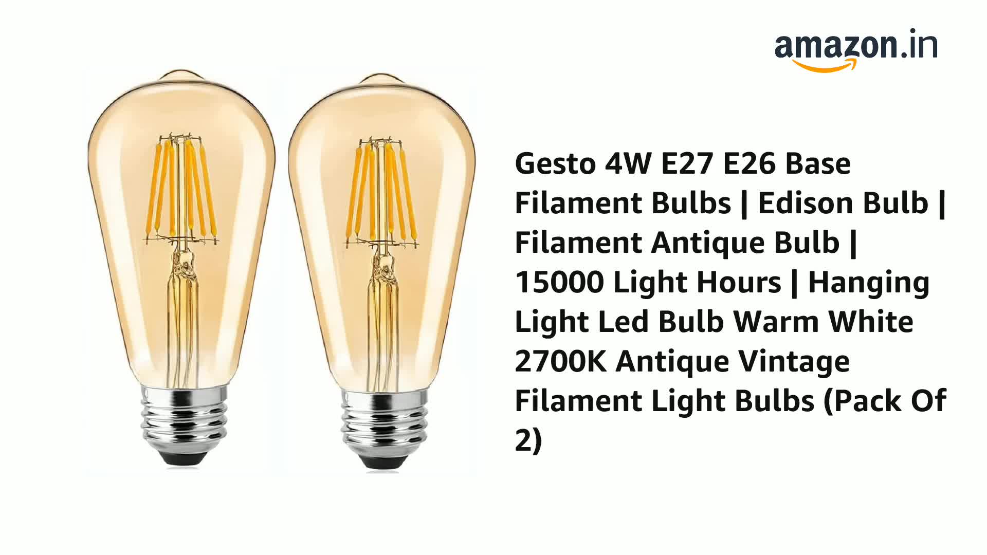 Gesto 4W E27 Base Filament
