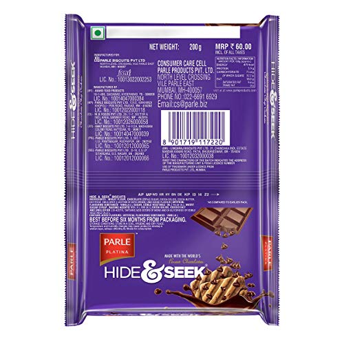 Parle Hide and Seek Chocolate Chip Cookies, 200g - Image 4