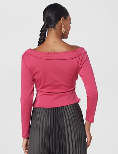Athena Lifestyle Fuchsia Regular Sleeves Solid Party Top - Image 3