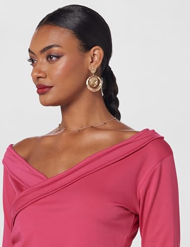 Athena Lifestyle Fuchsia Regular Sleeves Solid Party Top - Image 4