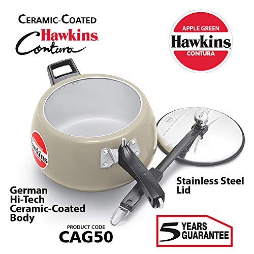 Hawkins Ceramic- Coated Contura 5L Green Apple Pressure Cooker - Image 4