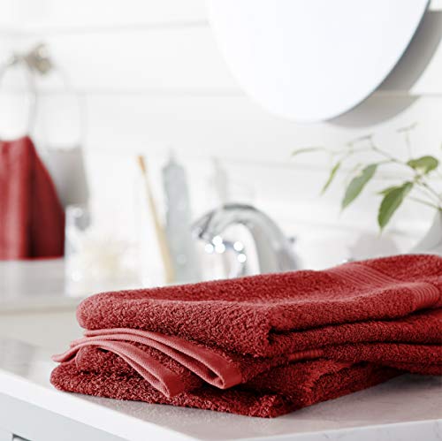 AmazonBasics Cotton Hand Towel 500 GSM (Set of 6, Red) - Image 3