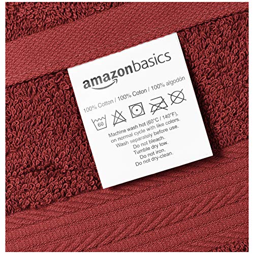 AmazonBasics Cotton Hand Towel 500 GSM (Set of 6, Red) - Image 6