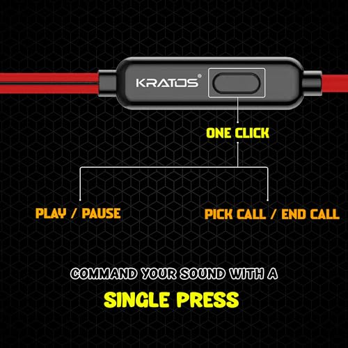 Kratos E02 Red Wired Earphones