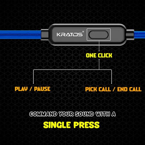 Kratos E02 Blue Wired Earphones