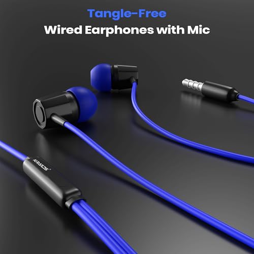 Kratos E02 Blue Wired Earphones