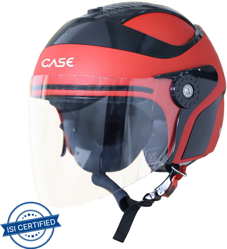 Steelbird SB-29 Case Motorbike Helmet (MAT RED WITH BLACK)