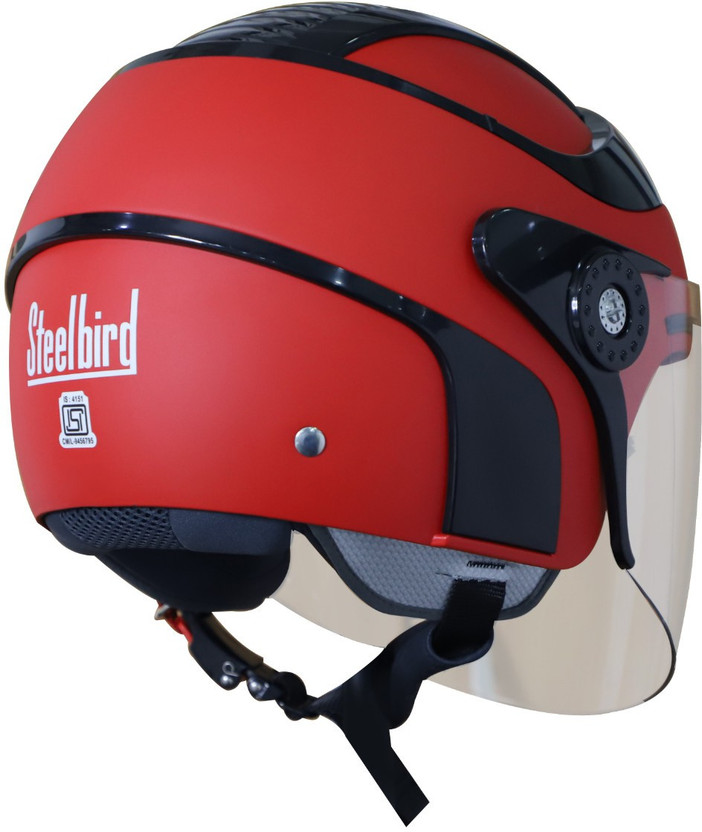 Steelbird SB-29 Case Motorbike Helmet (MAT RED WITH BLACK) - Image 3