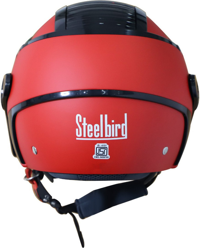 Steelbird SB-29 Case Motorbike Helmet (MAT RED WITH BLACK) - Image 4