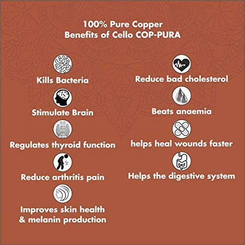 Cello Cop- Pura Good Earth Copper Bottle, 1000ml, Granite - Image 2
