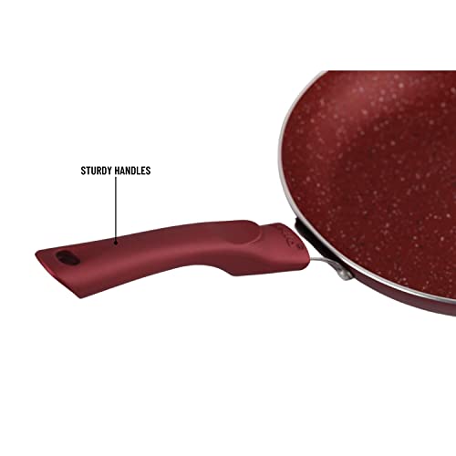 Cello Crown Induction Base Taper Fry Pan 22cm, Maroon (Aluminium) - Image 3