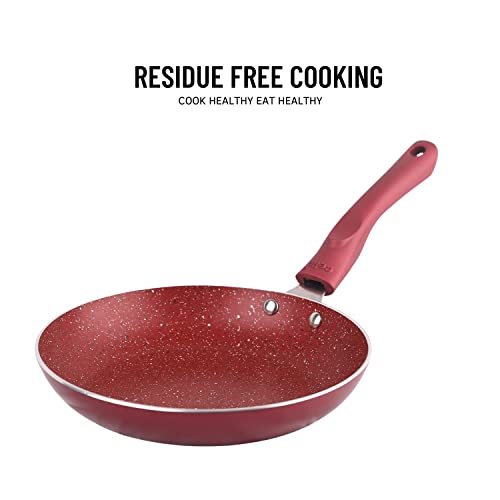 Cello Crown Induction Base Taper Fry Pan 22cm, Maroon (Aluminium) - Image 4