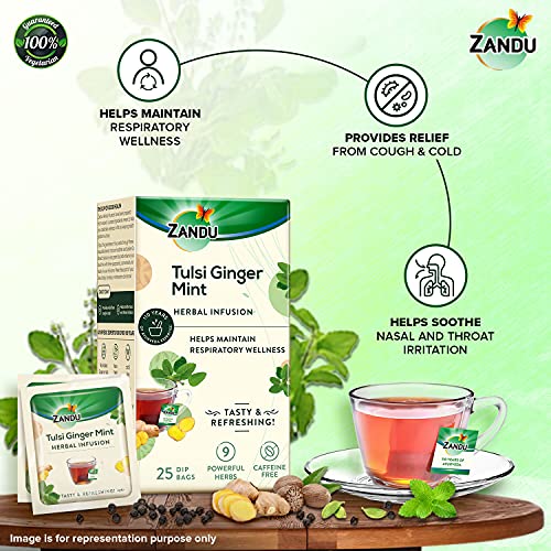 Zandu Tulsi Ginger Mint Herbal