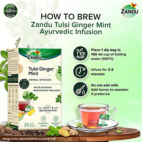 Zandu Tulsi Ginger Mint Herbal
