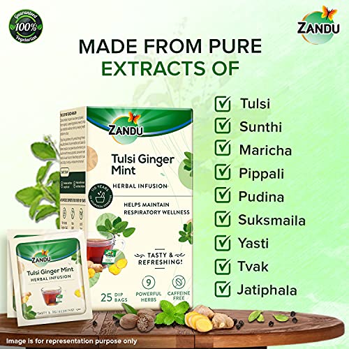 Zandu Tulsi Ginger Mint Herbal