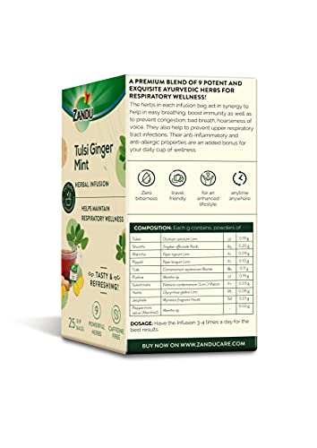 Zandu Tulsi Ginger Mint Herbal