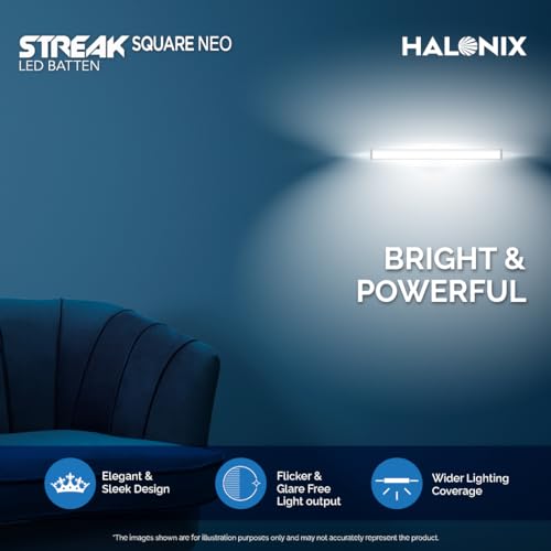 Halonix 5W 1Ft Streak Square cool White pack of 2, Cool day Light - Image 2