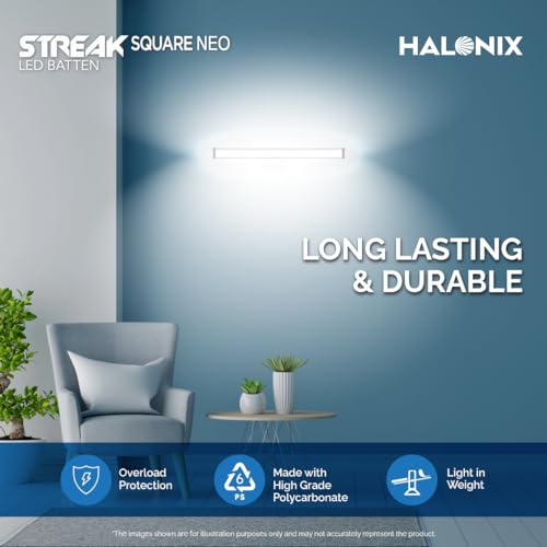 Halonix 5W 1Ft Streak Square cool White pack of 2, Cool day Light - Image 4