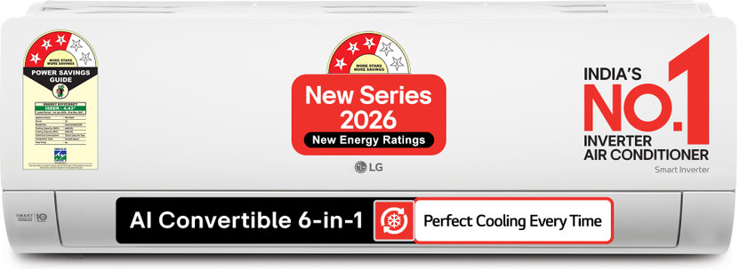 LG 2026 Model 1.5 tons 3 Star Split Smart Inverter Faster Cooling...more