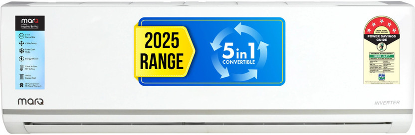 MarQ by Flipkart 2025 Model 1 Ton 5 Star Split Inverter 5-in-1 Co...more