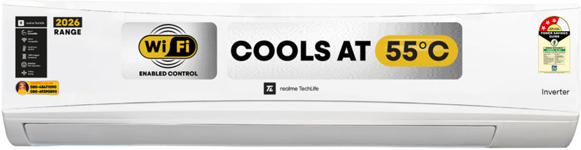 realme TechLife 2026 Model 1 Ton 3 Star Split Inverter with Wi-fi...more