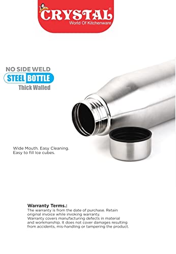 Crystal Silk Stainless Steel Water Bottle -1000 ml (Pack of 1) - Image 7