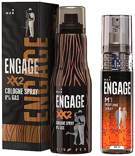 Engage M1 Perfume Spray For Men, 120ml And Cologne Spray XX2 for Men, 135ml