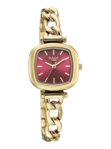 Titan Raga Showstopper 2.0 Quartz Red Dial Watch for Women-95302YM01 - Image 2