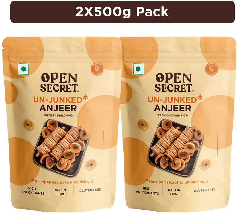 OPEN SECRET Premium Unjunked Anjeer- High Protein Figs (2 x 500 g...more