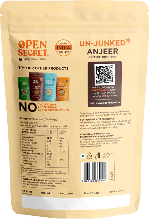 OPEN SECRET Premium Unjunked Anjeer