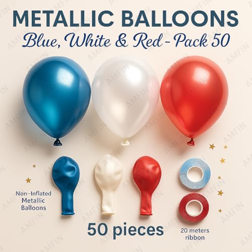 AMFIN 9 Inch Metallic Balloons
