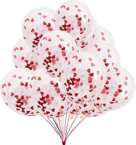 AMFIN® Red Heart Confetti Balloons