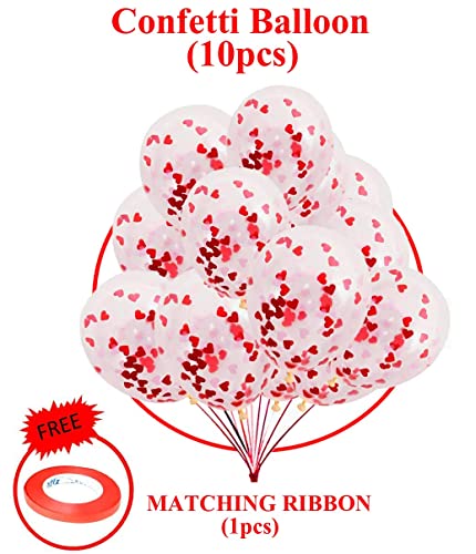 AMFIN® Red Heart Confetti Balloons
