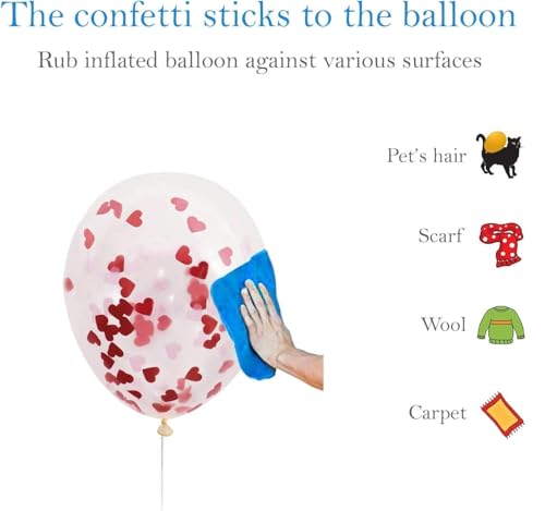 AMFIN® Red Heart Confetti Balloons