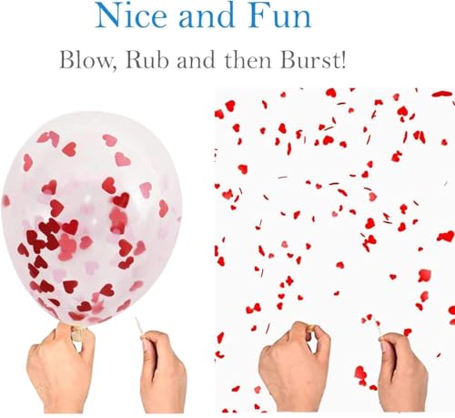 AMFIN® Red Heart Confetti Balloons